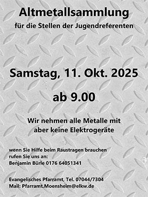 Plakat für die Altmetallsammlung