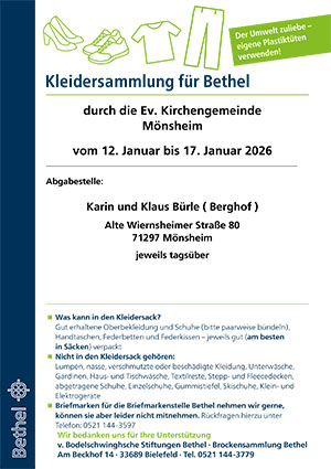 Kleidersammlung für Bethel