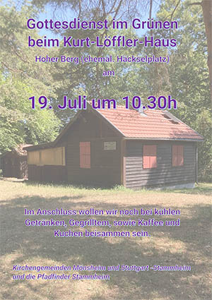 Plakat für den Gottesdienst im Grünen
