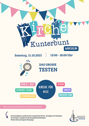 Plakat für die Kirche Kunterbunt