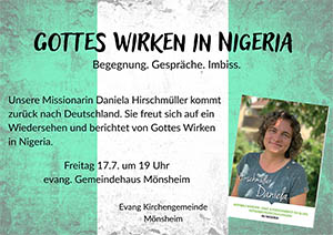 Plakat für den Missionsabend