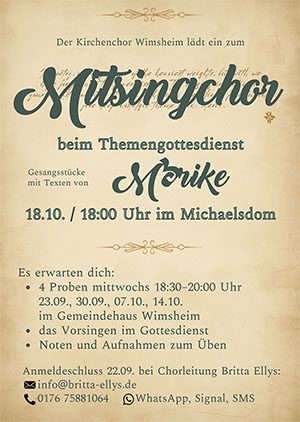 Flyer für den Mitsingchor