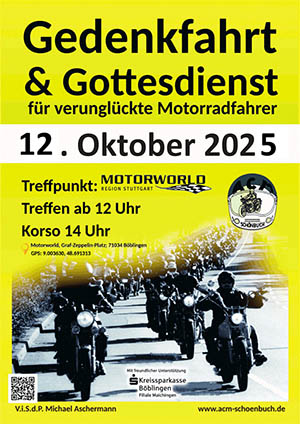 Plakat für den Motorradgottesdienst